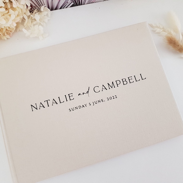 GB3 Customised Personalised Wedding Guest book | Engagement party | Photo Album | Linen | wedding gift | Scrapbook | Couples | birthday 21st