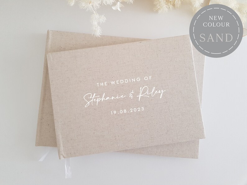 GB15 Personalised Wedding Linen Guest Book Custom Made Etsy Australia