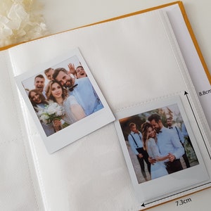 POLSQ128 Álbum de fotos de tapa dura de lino personalizado que se adapta a la impresión retro cuadrada 128 bolsillos Álbum de fotos Álbum de bodas Fiesta de compromiso Despedida de soltera