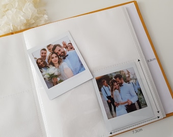 POLSQ128 Personalised Linen Hardcover Photo album fits Instax Square out 128 Pockets Photo Album Wedding Album Engagement Party Hen's