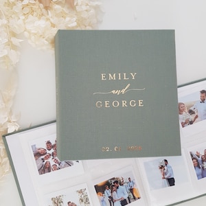 Personalised Linen Hardcover Photo album Instax Square Photo Album Wedding Album Engagement Party Hens Party Baby shower guest book