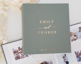 Personalised Linen Hardcover Photo album Instax Square Photo Album Wedding Album Engagement Party Hens Party Baby shower guest book