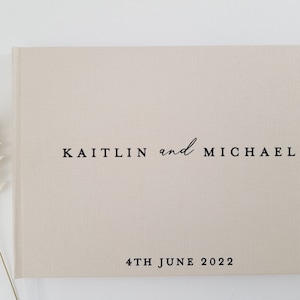 GB1 Personalised Wedding Linen Guest book | Customised Gold foil | Photo Album | linen | Gift | Scrap book |  Instax