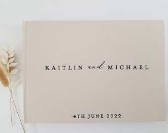Personalised Wedding Linen Guest book | Customised Gold foil | Photo Album | linen | Gift | Scrap book | Polaroid Instax