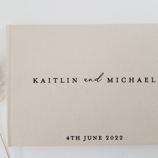 GB1 Personalised Wedding Linen Guest book | Customised Gold foil | Photo Album | linen | Gift | Scrap book |  Instax