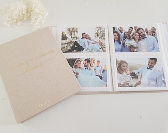 SI120 Personalised Linen Hardcover 4x6 inch Photo album Customised 120 Pockets Photo Album engagement | Wedding Photo Album | Scrapbooking