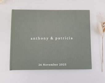 GB3 Personalised Wedding Linen Guest book | Custom Made | Engagement | Journal | Photo Album | linen | Gift | Scrap book |