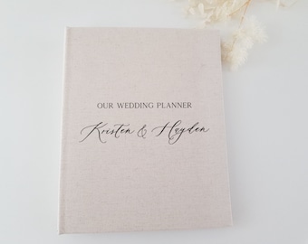 WP2 Personalised Linen Wedding Planner | Custom Made | Engagement gift | Journal | scrap book | wedding planner | bridesmaid gift