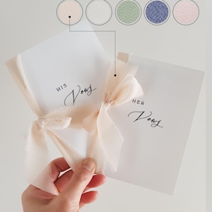 His Vows Her Vows booklet, Bride and Groom Wedding Day Card Template Wedding Vows Card Letter pressed