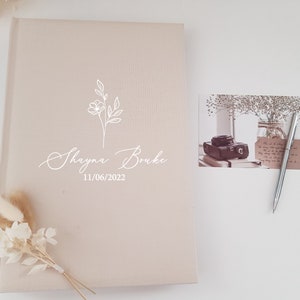 SI2 Personalised Photo Album Baby book Engagement memories | LUXE LINEN |  Slip in 300 pockets sleeves