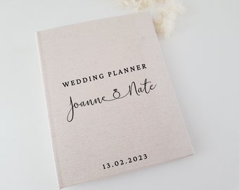 WP1 Personalised Linen Wedding Planner | Customised Gift | Engagement gift | Journal | scrap book | wedding planner | bridesmaid gift ring