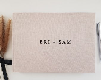 GB2 Personalised Wedding Guest book | Engagement party | Photo Album | Linen | wedding gift | Scrapbook | Couples |