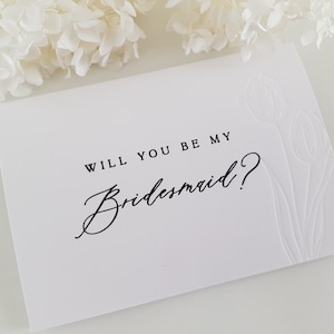 Will you be my bridesmaid? Bridesmaid proposal Bride and Groom Wedding Day Cards Wedding Vows Letter press blind embossing