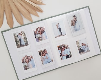 Large capacity Personalised Linen  Free spine printing Photo album fits Mini Wedding Engagement Party Gift Instax minis