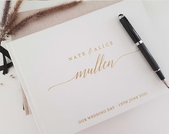 Personalised Wedding Guest book | Custom Made | Engagement party | Journal | Photo Album | linen | Gift | Scrap book | Polaroid Instax