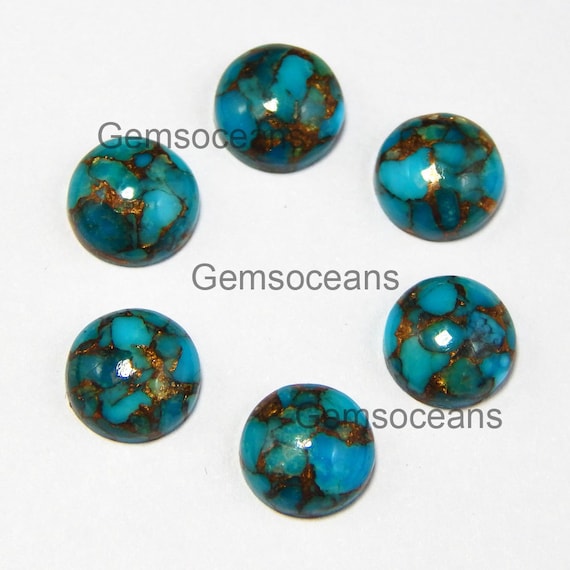 13mm Redondas de cabujón de piedras preciosas naturales Gema Turquesa