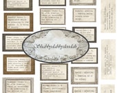 DICTIONARY Definitions - General - Typewriter Font Junk Journal Themed Words Phrases Digital Printable ephemera Sayings Tickets Ephemera
