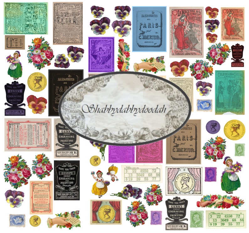 7 Pg Vintage GLUE BOOK Favourites Set 3 Collage Sheet Etsy UK