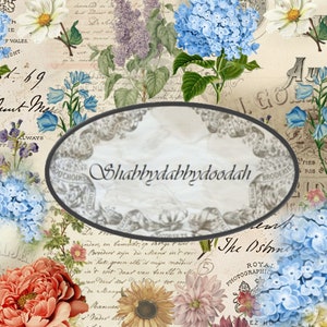 14 pg Um JARDIM PAÍS INGLÊS Floral temático Impressão digital Páginas de fundo Cartões de diário Junk Journal para impressão rosa