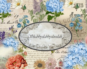 14 pg An ENGLISH COUNTRY GARDEN Floral Themed Digital Print Background Pages Journaing Cards Junk Journal Printable Pink