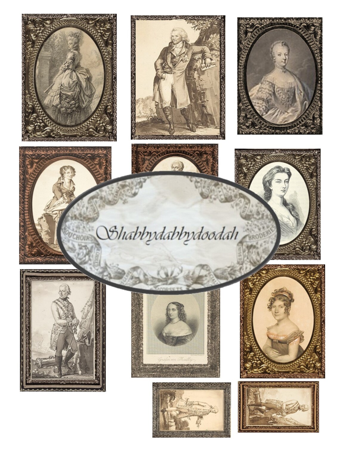 CURATORS COLLECTION PORTRAITS - 4 Pg Inc Storage File Folder Vintage ...