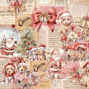 Vintage 19 Pg a DOGS não APENAS para páginas de fundo de NATAL Kit de diário lixo Imagens vintage - Álbuns de cartões digitais de álbuns de recortes