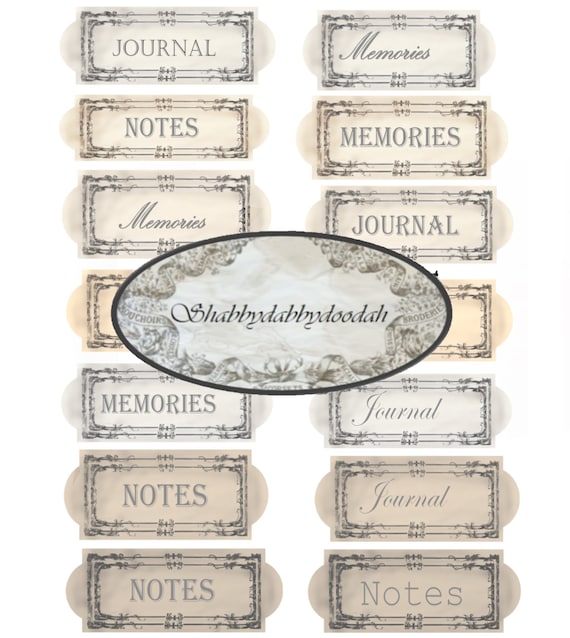 BOOKPLATES 5 pg Vintage Style  Set Themed Fussy Cuts Set of Framed Embellishment Digital Printable ephemera Frames Ephemera BOOK PLATES