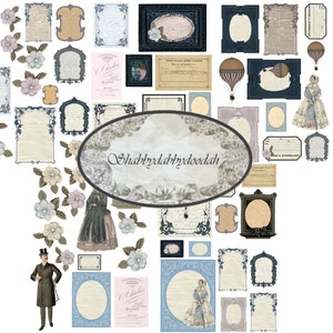 FLIGHTS of FANCY Mini Full Junk Journal Kit Fussy Cuts Journaling Cards Imprimíveis - Card Making Ephemera Fun Etiquetas Tags Conjunto completo