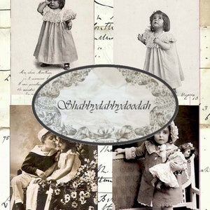 3 Pg Vintage PEQUEÑAS BELLEZAS VICTORIANAS Fussy Cuts Tarjetas de diario Junk Journal Imprimible - Fabricación de tarjetas Etiquetas efímeras Etiquetas Conjunto completo