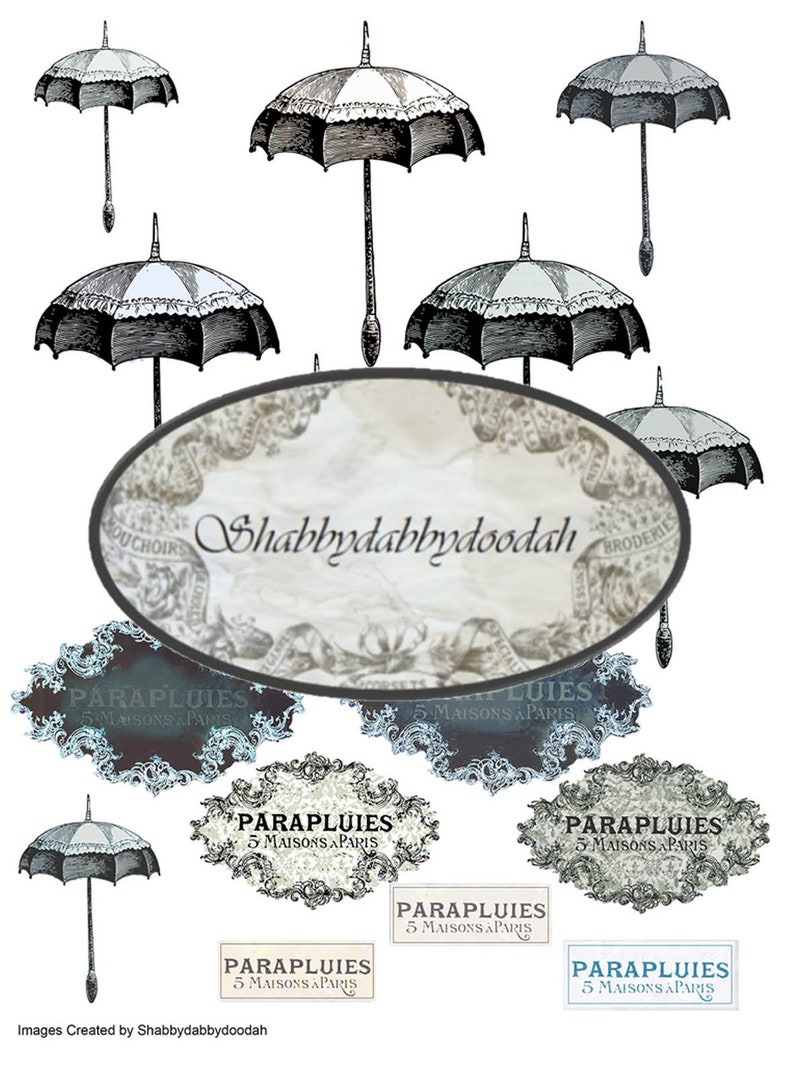 SHABBY CHIC Umbrellas Neutral Set 3 Page Shabby Chic Parasols Etsy