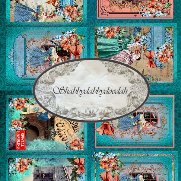 Enorme kit Ephemera da 19 pagine UN NATALE DICKENSIAN Junk Journal Kit stampabile Kit vintage Scrapbooks Viaggiatori Notebook Album digitali