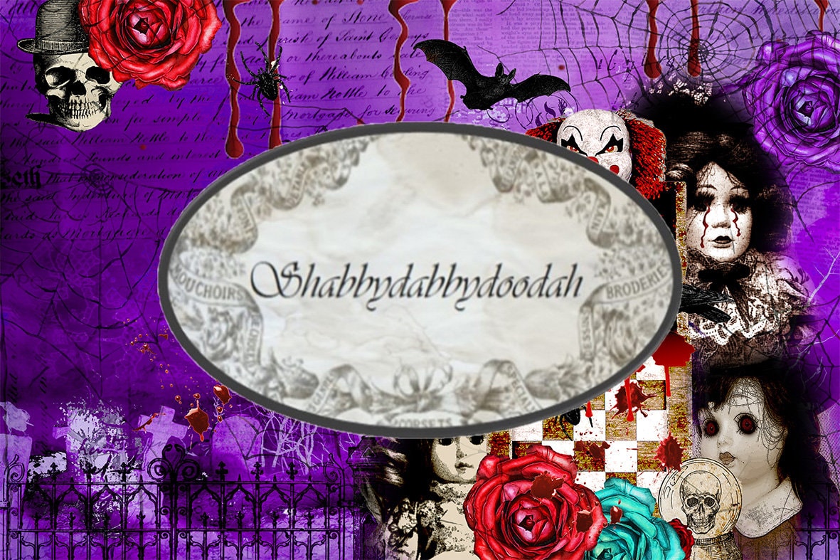 16 pg HORROR HALLOWEEN Gothic DOLLS Themed Collage Digital Print Background Pages Journaling Junk Journal Printable  Card Making Seasonal