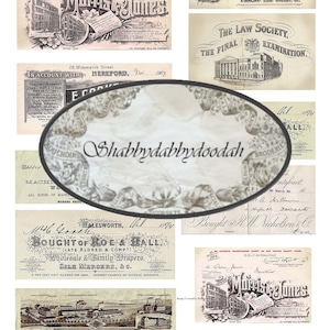 6 pg vintage cabeçalhos fatura recibos papelada diário cartões lixo diário imprimível-cartão fazendo efêmera etiquetas divertidas conjunto