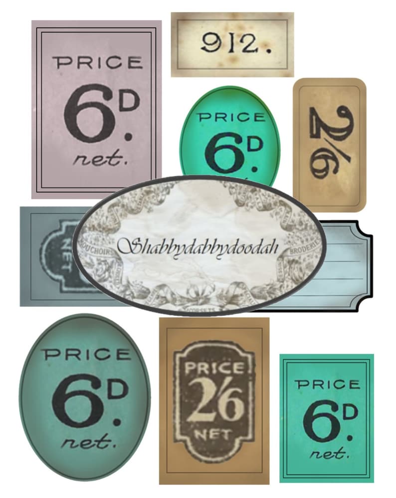 Ephemera Extras Set 3 Prices & NUMBER Tabs Ephemera Vintage Etsy