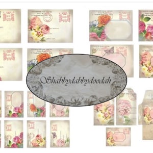 Bonitos cartões postais, envelopes, etiquetas 20 x, diário, lixo, impressão, diários, scrapbooks, mini álbuns, fabricação de cartões, escavação vintage