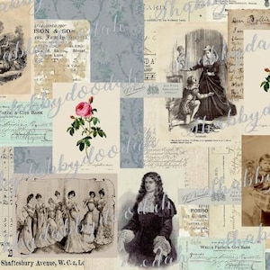 33 pg The VINTAGE DESK COLLECTION Background Papers Victorian Themed Digital Print Background Pages Journaing Cards Junk Journal Printable