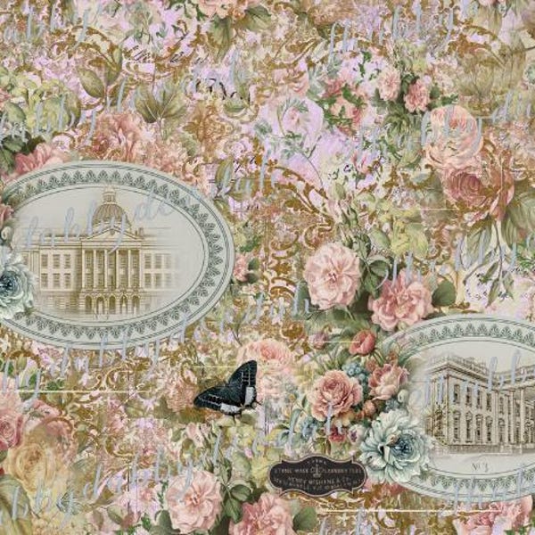 33 pg CAPITAL COLLECTION Beautiful Background Pages Themed Digital Print Natural Pink Journaling Cards Junk Journal Printable USA Monument