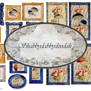 CURATORS COLLECTION TOADSTOOLS - 3 Pg Inc Storage File Folder Vintage People Themed Journaling Cards Junk Journal Printable - Card Making