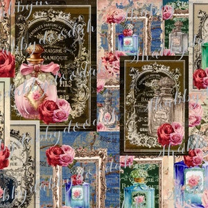 27 pg COLLEZIONE BRIGHT PERFUME Bellissime pagine di sfondo Stampa digitale a tema Schede di diario rosa naturale Diario spazzatura Stampabile Uccello