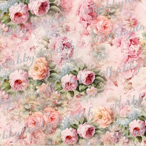 32 pg The PINK ROSES COLLECTION mooie achtergrondpagina's thema digitale print bloemen deuren journaling kaarten ongewenste tijdschrift afdrukbare roze