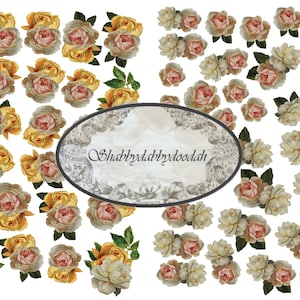 2 Pg ROSEN BLUMEN Elfenbein Gelb Rosa Junk Journal DIGITAL Printable Kit - Sammelalben Mini Alben Travelers Notebooks Digi
