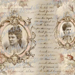 31 pg LOVELY LADIES COLLECTION Background Papers Victorian Themed Digital Print Background Pages Journaing Cards Junk Journal Printable Pink
