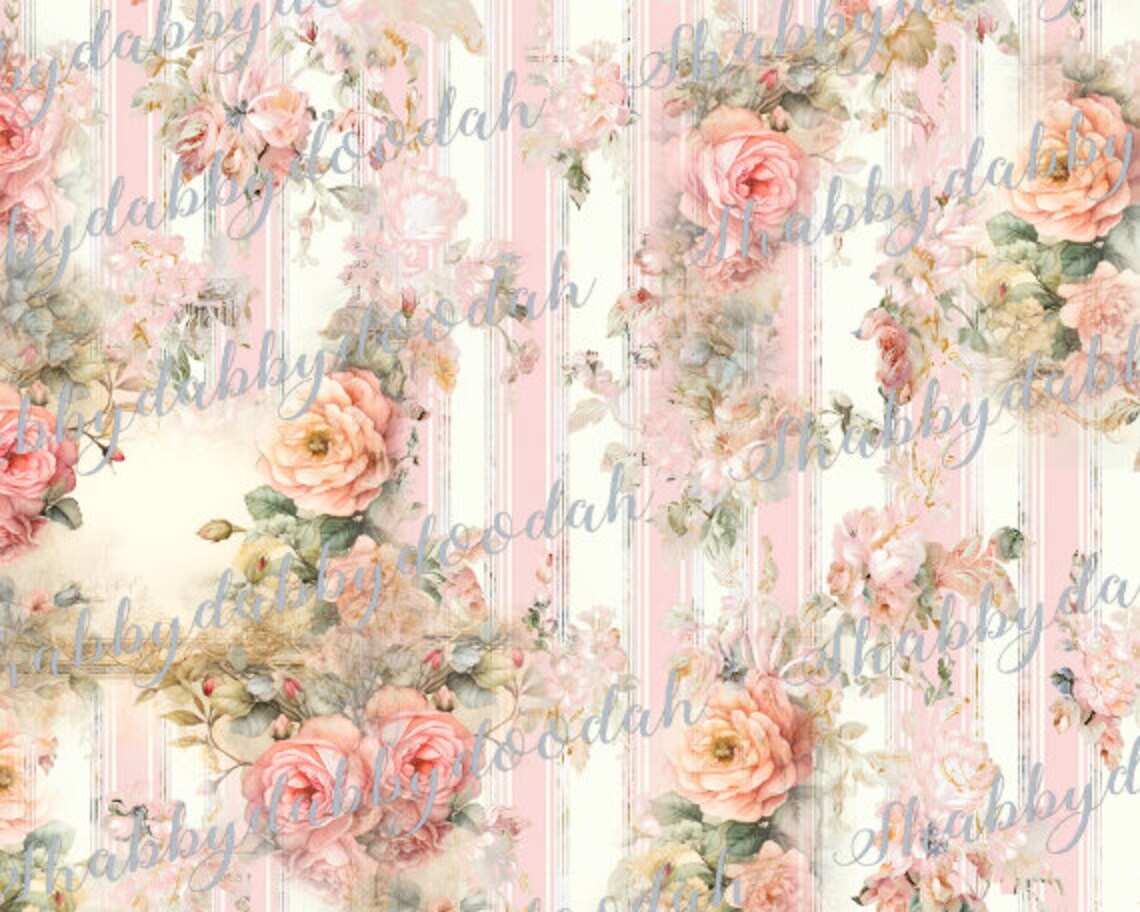 32 Pg the PINK ROSES COLLECTION Beautiful Background Pages Themed ...