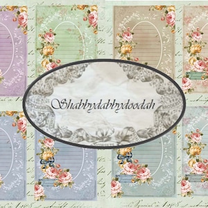 3 PÁGINA Forrado Cartões de Diário Vintage Temático Cortes Agitados Conjunto de cartões notecards efêmera papelada Bilhetes Efêmeras