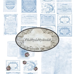 Cartões de notas tingidos azuis vintage com envelope 4 pg x cartões de diário lixo para impressão-diários scrapbooks mini álbuns fabricação de cartões