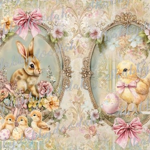 29 pg EASTER 2025 COLLECTION Beautiful Background Pages Themed Digital Floral Bunny Holiday Journaling Cards Junk Journal Printable Pink