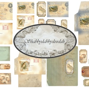 Cartões postais temáticos de pássaros vintage, 24 peças, envelopes, etiquetas de ingressos, diário, lixo, impressão, diários, fabricação de cartões, escavação vintage