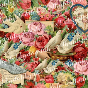 36 pg The VICTORIAN SCRAPBOOK Collection Beautiful Background Pages Themed Digital Print Floral Journaling Vintage Junk Journal Printable