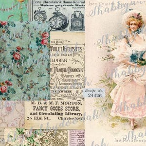 36 pg The VINTAGE DESK 2nd Edition COLLECTION Paper Victorian Themed Digital Print Background Pages Cards Junk Journal Printable Journalling