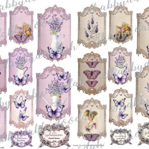 Diario basura con 8 páginas, diseño vintage, color lavanda, lila y morado, con troqueles florales, imprimible digitalmente, efímeras